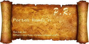 Portes Román névjegykártya